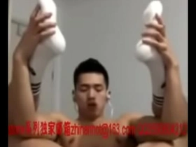 Hot Asian boy cums on camera