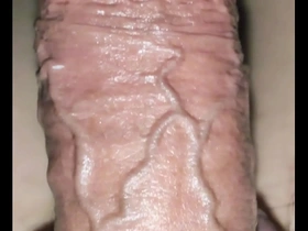 Solo boy tries out a new transparent sex toy.