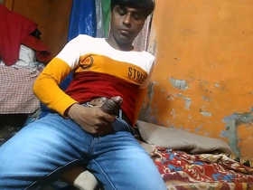 Steamy scene with a slim and sexy Desi boy showing off his skills.