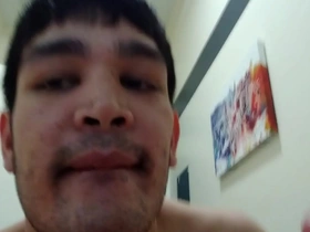 Young Asian gets a facial in this homemade gay porn video