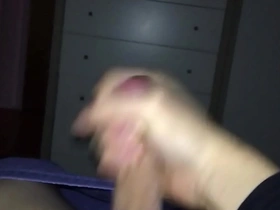 Shaved Asian soloboy jerks off and cums hard