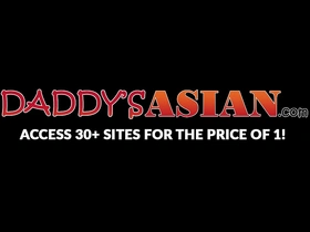 Young and old gay men engage in hardcore anal sex with an Asian twink.