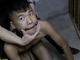 Straight gay BDSM slave scenes with an Asian teen