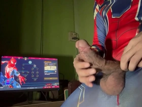 Young Thai amateur masturbates as Spiderman in a comic book style video.