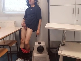 Young boys solo performance in the university classroom