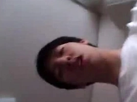 Young Asian boy tries out his sex skills alone