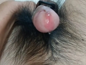 Gay Japanese man masturbates his anus.