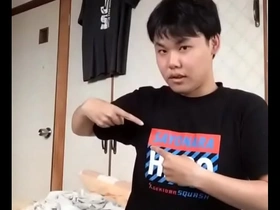 Gay Japanese man screams during sex