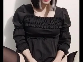 Cross dressing Japanese sissy femboy in sexual experience