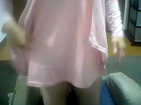 Yorik the crossdresser masturbates.